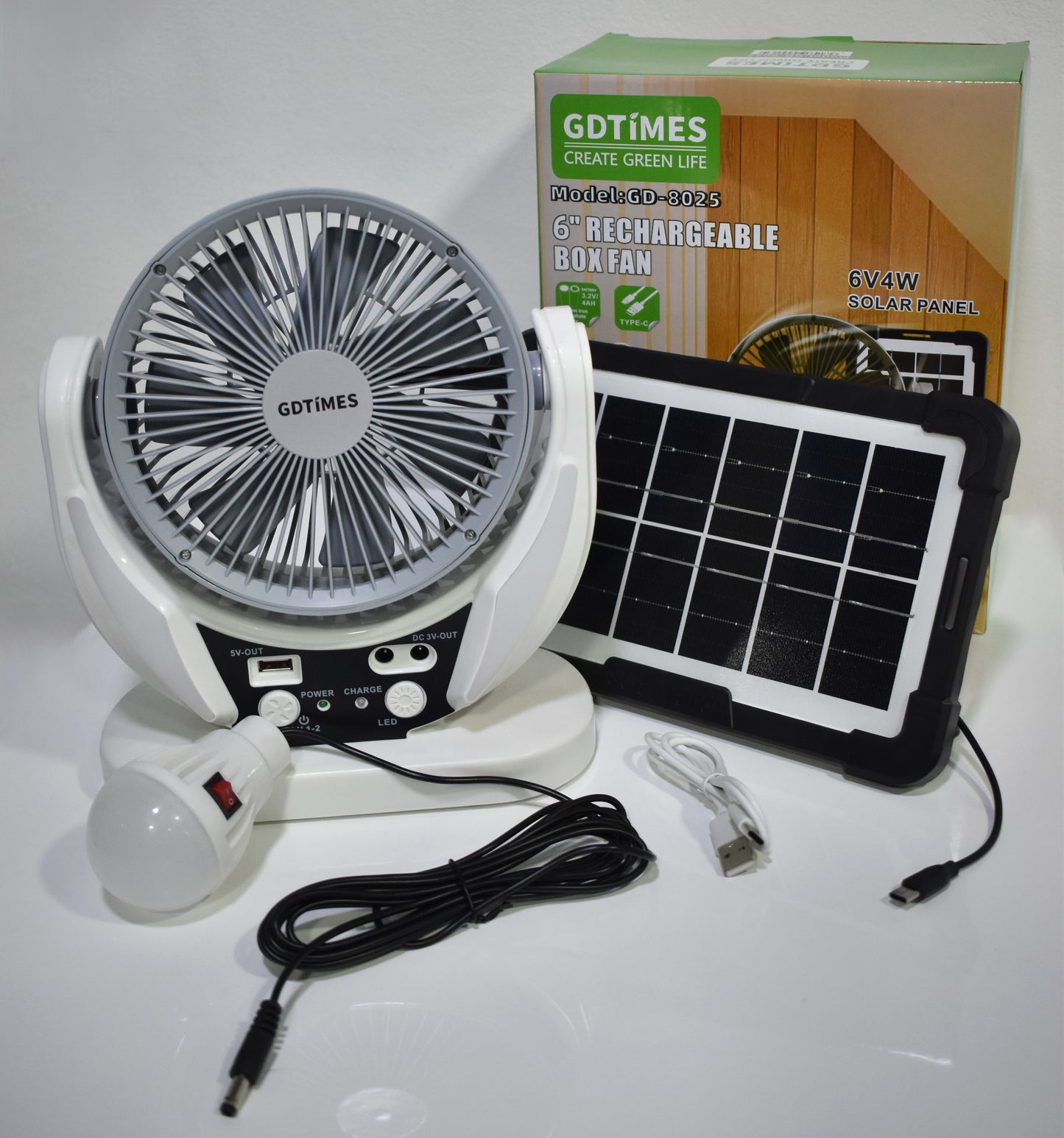 Ventilador Portatil Recargable Panel Solar