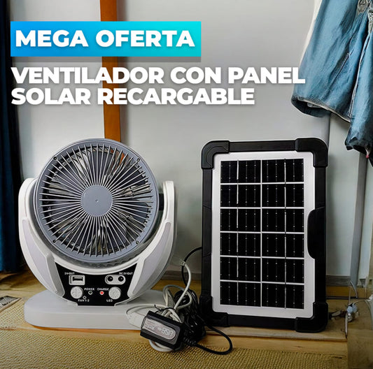 Ventilador Portatil Recargable Panel Solar